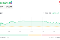 Dòng tiền chảy mạnh, VN-Index thêm một phiên tăng gần 9 điểm