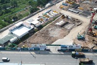 Dự án The Emerald Garden View đang trong giai đoạn thi công nền móng và hạ tầng ban đầu. Ảnh: Việt Dũng.