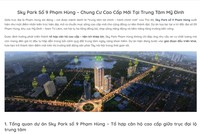 Thông tin giới thiệu dự án căn hộ tại số 9 Phạm Hùng trên mạng internet.