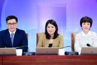 Bà Phạm Thị Thanh Hoài, thành viên HĐQT chủ trì (ở giữa) hội nghị cập nhật kết quả kinh doanh quý IV và năm 2025 của VietinBank.