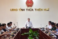 Chủ tịch UBND tỉnh Thừa Thiên Huế Phan Ngọc Thọ phát biểu chỉ đạo tại buổi họp.