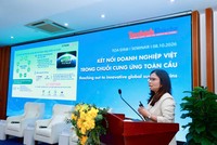 Bà Nguyễn Thị Thanh Tâm, Trưởng ban Phát triển bền vững Prime Group, thành viên Tập đoàn SCG trình bày tại Hội thảo. Ảnh: Chí Cường