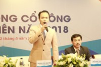 Ông Trịnh Văn Quyết - Chủ tịch HĐQT FLC Faros phát biểu tại ĐHĐCĐ