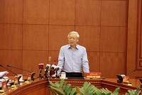 Tổng Bí thư Nguyễn Phú Trọng phát biểu kết luận cuộc họp (Ảnh Noichinh.vn)