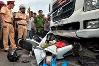 Hiện trường vụ tai nạn. Ảnh:Quỳnh Trần.