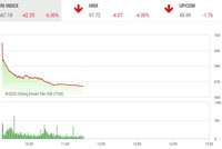 Phiên sáng 23/3: Hàng trăm mã giảm sàn, VN-Index mất hơn 42 điểm
