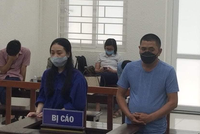 Bị cáo Quyên và Cảnh tại tòa.