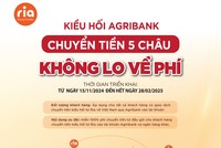 Phí 0 đồng khi chuyển tiền Kiều hối Ria về Việt Nam tại Agribank 