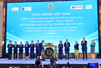 Toàn cảnh Hội nghị “Việt Nam chính thức tham gia vào rổ chỉ số toàn cầu - FTSE Russell Global Equity Index Series” (FTSE GEIS). Ảnh: Dũng Minh