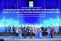 Tập đoàn Khang Điền (KDH) vinh dự đạt giải Thương hiệu quốc gia Việt Nam 2022 do Bộ Công thương tổ chức.