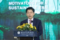 Ông Phạm Văn Hoàng, Tổng biên tập Báo Tài chính- Đầu tư phát biểu khai mạc hội thảo. Ảnh: Chí Cường.