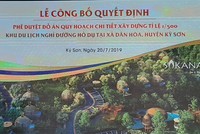 Công bố phê duyệt đồ án quy hoạch chi tiết xây dựng tỷ lệ 1/500 Khu du lịch nghỉ dưỡng Hồ Dụ
