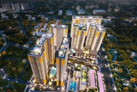 Bcons City – Tháp Green Emerald nằm ngay không gian tiện ích trung tâm của khu đô thị.