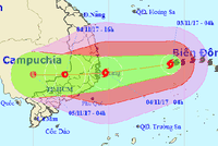 Dự báo đường đi của bão số 12