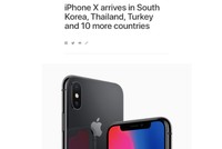 Apple thông báo mở rộng thị trường iPhone X trên website.