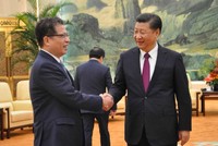 Đại sứ Việt Nam tại Trung Quốc Đặng Minh Khôi gặp Chủ tịch Trung Quốc Tập Cận Bình ngày 30/10. Ảnh: NVCC