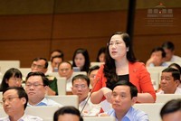 Đại biểu Nguyễn Thị Thuỷ đề cập thực trạng thu hồi tài sản trong quá trình xử lý tội phạm tham nhũng.