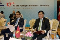 Phó thủ tướng Phạm Bình Minh dự họp ASEM hôm qua. Ảnh: Baoquocte.