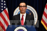 Bộ trưởng Tài chính Mỹ Steve Mnuchin phát biểu tại Simi Valley, California. (Nguồn: AFP/TTXVN)