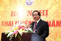 Ông Trương Minh Tuấn - Bộ trưởng Bộ Thông tin và Truyền thông phát biểu tại hội nghị