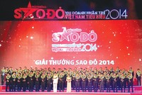 Các thế hệ doanh nhân trẻ Việt Nam tiêu biểu đang góp phần vào sự phát triển của đất nước . Trong ảnh: Lễ trao giải thưởng Sao Đỏ - Doanh nhân trẻ Việt Nam tiêu biểu 2014. Ảnh: Chí Cường