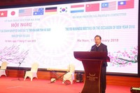 Chủ tịch UBND tỉnh Hà Nam Nguyễn Xuân Đông phát biểu tại Hội nghị gặp mặt các doanh nghiệp FDI đang đầu tư trên địa bàn tỉnh Hà Nam nhân dịp năm mới xuân Mậu Tuất 2018.