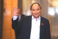 Thủ tướng Nguyễn Xuân Phúc đón đoàn U23 tại trụ sở Chính phủ lúc 14h ngày 28/1, sau khi đội tuyển về đến Việt Nam. Ảnh: Giang Huy