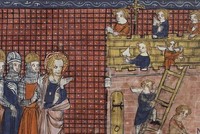 Thánh Valentine thành Terni và các tông đồ, bức tranh do Richard de Montbaston của Pháp vào thế kỷ 14