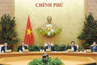 Thủ tướng Nguyễn Xuân Phúc và các Phó Thủ tướng họp Thường trực Chính phủ sau kỳ nghỉ Tết Nguyên đán Mậu Tuất. Ảnh: VGP