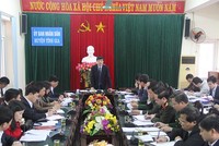 Ông Nguyễn Đình Xứng, Chủ tịch UBND tỉnh Thanh Hóa chủ trì cuộc họp tháo gỡ khó khăn thi công cảng Container Long Sơn.