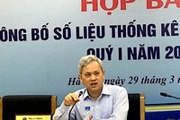 Ông Nguyễn Bích Lâm, Tổng cục trưởng Tổng cục Thống kê tại họp báo.Ảnh: VGP/Huy Thắng