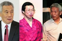 Thủ tướng Singapore Lý Hiển Long (trái) và hai người em. Ảnh: AFP.