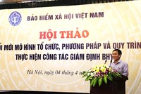 Phó Tổng Giám đốc BHXH Việt Nam Phạm Lương Sơn phát biểu tại Hội thảo.