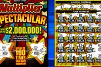 Con số "03" trên vé cào mang lại giải thưởng 2 triệu USD cho đôi vợ chồng ở Mỹ. Ảnh: Fox 2 Detroit