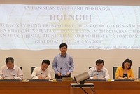 Phó Chủ tịch UBND Thành phố Hà Nội Ngô Văn Quý phát biểu tại Hội nghị.