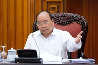 Thủ tướng Nguyễn Xuân Phúc tại cuộc họp Thường trực Chính phủ. Ảnh: AVG