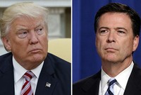 Tổng thống Mỹ Trump, trái, và cựu giám đốc FBI Comey. Ảnh: AP.
