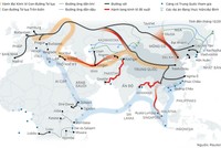 Sáng kiến Vành đai và Con đường của Trung Quốc. Đồ họa: Việt Chung. (Nhấn vào hình để xem cỡ lớn)