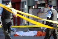 Hiện trường vụ lao xe ở Canada. Ảnh: AFP.