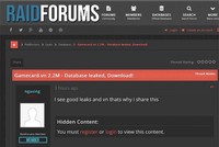 Trang Raidforums rao bán dữ liệu khách hàng của gamecard.vn