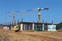 Các hạng mục của sân bay Vân Đồn đang được triển khai đồng bộ. Ảnh: Đ.T