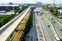 Tuyến metro Bến Thành - Suối Tiên đã xong hơn 50% khối lượng công việc. Ảnh: Quỳnh Trần.