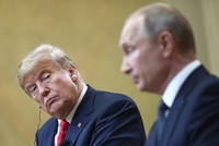 Tổng thống Mỹ Donald Trump và Tổng thống Nga Vladimir Putin trong cuộc họp báo chung ngày 16/7. (Ảnh: TASS).