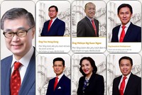 Ông Koh Poh Tiong, Chủ tịch Sabeco (ngoài cùng bên trái) và 6 nhân sự vừa bổ nhiệm từ tháng 4/2018.