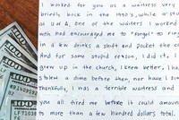 Bức thư xin lỗi vô danh cùng 1.000 USD tiền mặt. (Nguồn: WPTZ-TV).