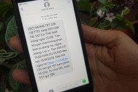 Tin nhắn nhà mạng gửi về cho khách hàng nhắc tới khuyến mại 50% trong ngày 31/8. Ảnh: Anh Tú