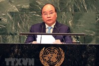 Thủ tướng Nguyễn Xuân Phúc phát biểu tại Phiên thảo luận Đại hội đồng Liên hợp quốc lần thứ 73. (Ảnh: Thống Nhất/TTXVN)