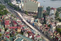 Cầu vượt An Dương được thông xe vào sáng 11/10, sau 10 tháng thi công (Ảnh: Toàn Vũ).