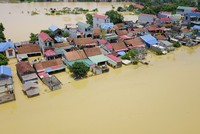 Các xã ven sông Bùi bị ngập nặng trong mùa mưa bão năm nay (Ảnh: Toàn Vũ).