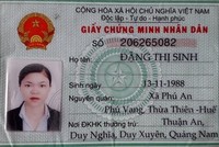Đối tượng Đặng Thị Sinh.